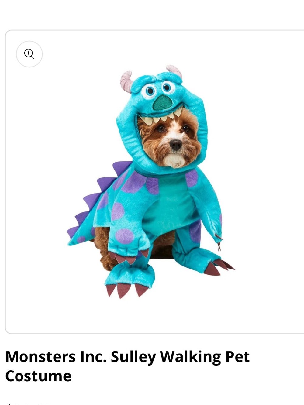 WORN ONCE* SZ SMALL* USUALLY OUT OF STOCK *Sulley Monsters Inc Dog & Cat Costume